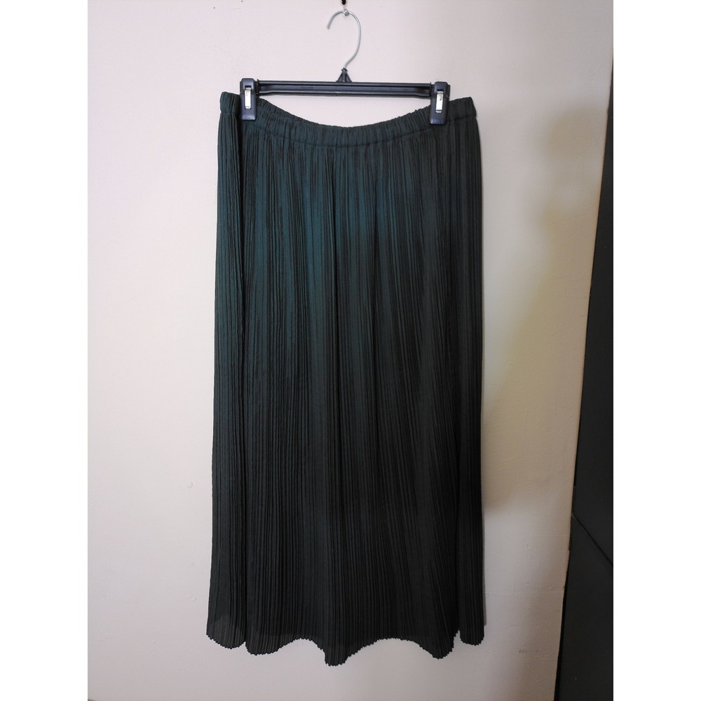 Club Monaco Pleated Skirt Womens Medium Dark Green Midi Accordion Elegant Luxe
